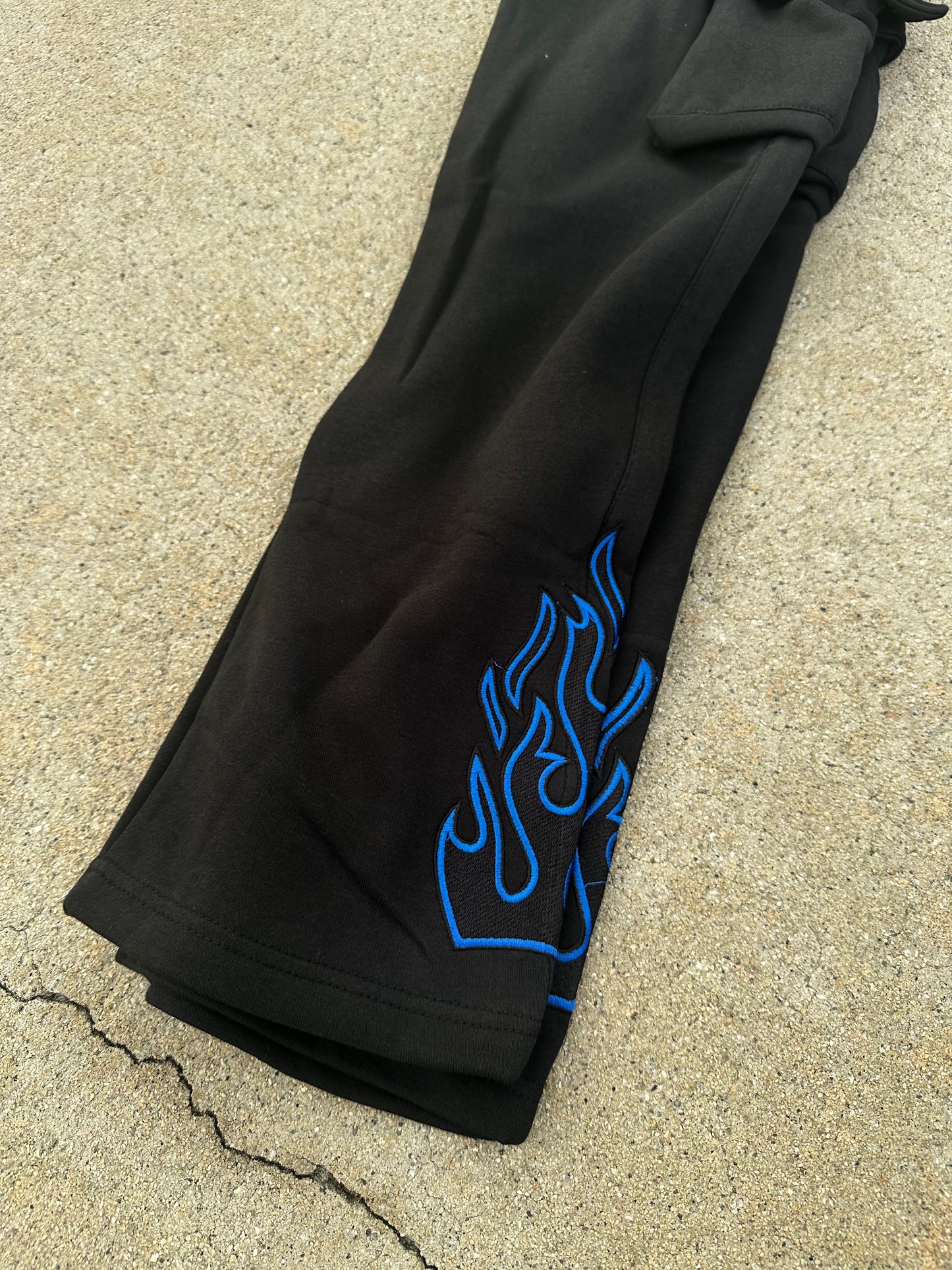 MIDNIGHT BLUE FLARED JOGGERS