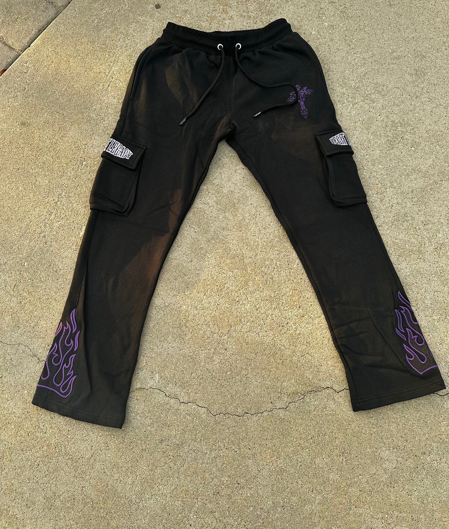MIDNIGHT PURPLE FLARED JOGGERS