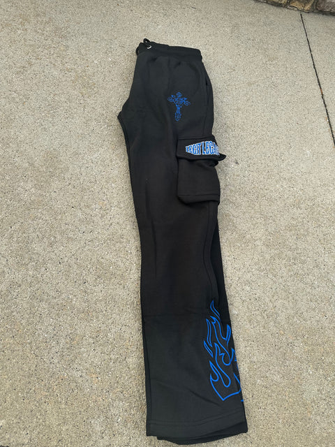 MIDNIGHT BLUE FLARED JOGGERS