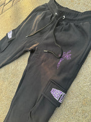 MIDNIGHT PURPLE FLARED JOGGERS