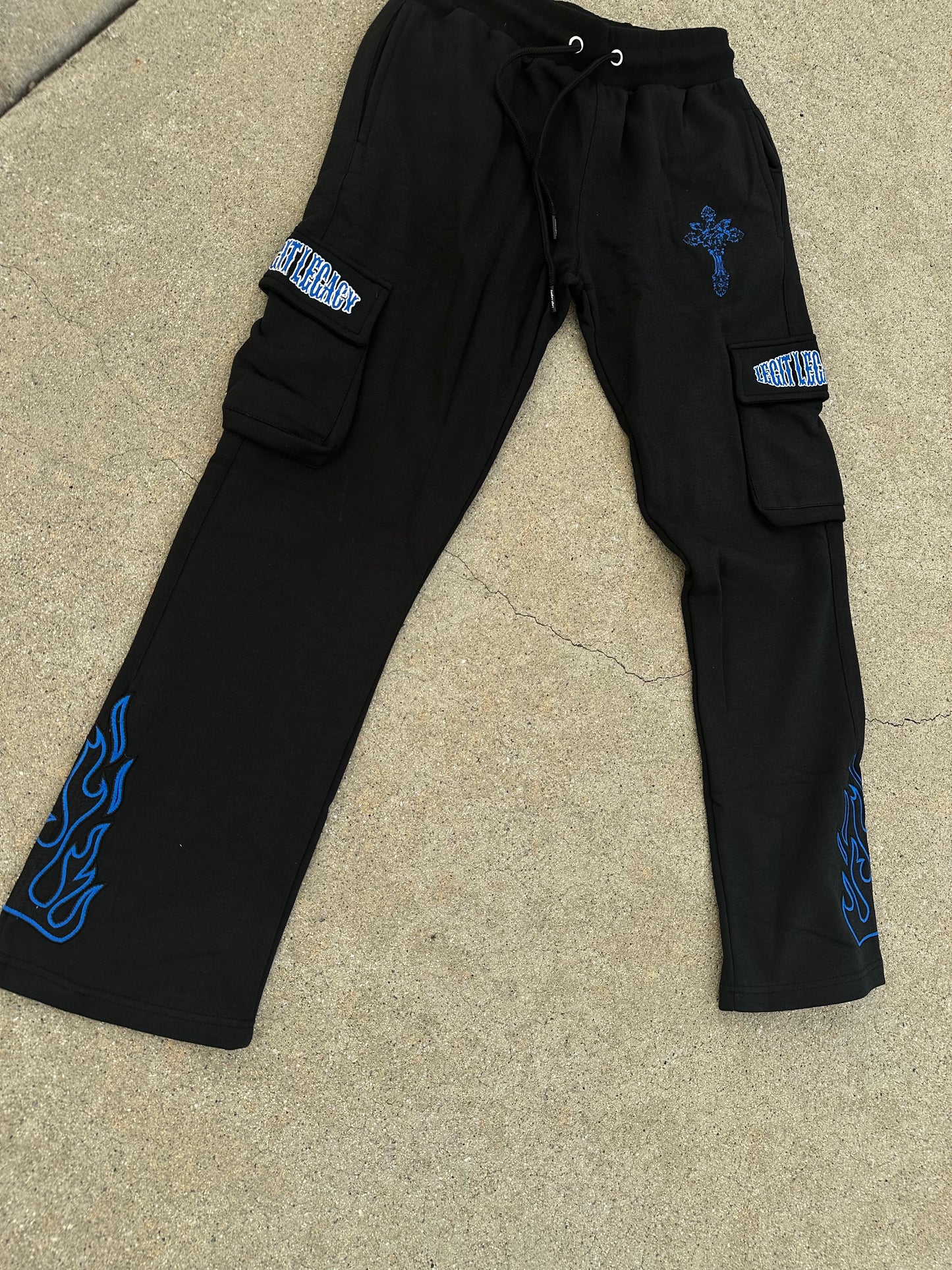 MIDNIGHT BLUE FLARED JOGGERS