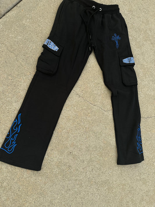 MIDNIGHT BLUE FLARED JOGGERS