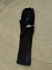 MIDNIGHT PURPLE FLARED JOGGERS