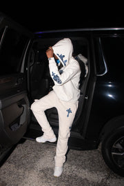 CRÈME FLARED JOGGERS