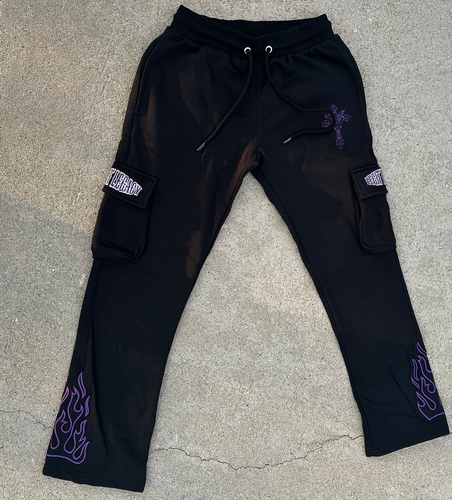MIDNIGHT PURPLE FLARED JOGGERS
