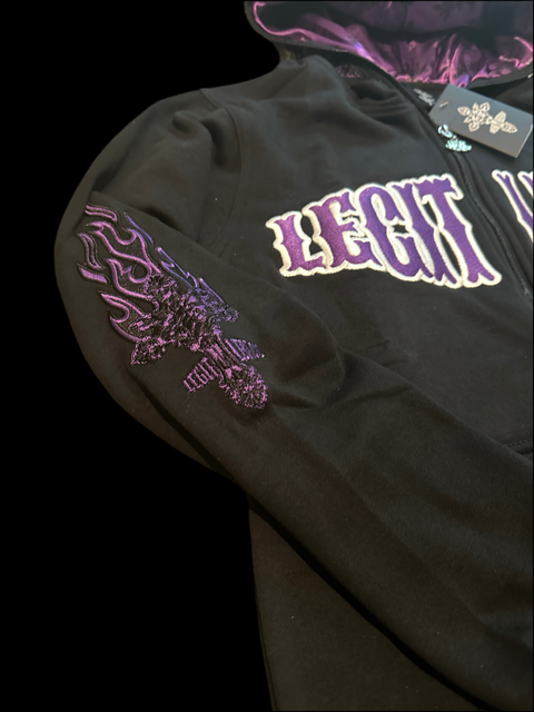 Black & Purple Wealth Hoodies