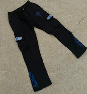 MIDNIGHT BLUE FLARED JOGGERS