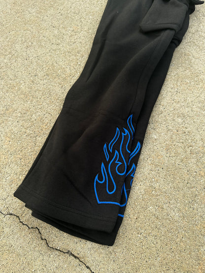 MIDNIGHT BLUE FLARED JOGGERS