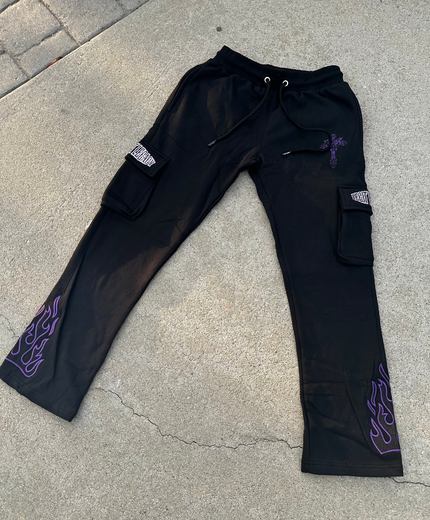 MIDNIGHT PURPLE FLARED JOGGERS