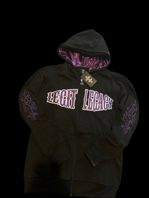 Black & Purple Wealth Hoodies