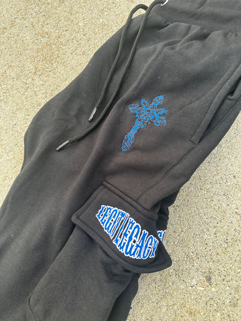 MIDNIGHT BLUE FLARED JOGGERS