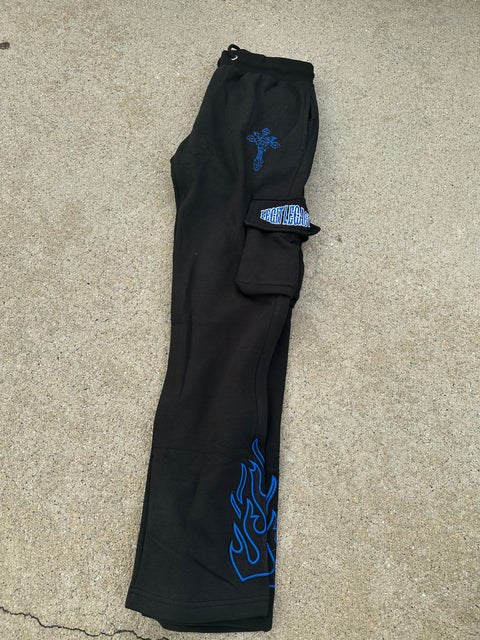 MIDNIGHT BLUE FLARED JOGGERS