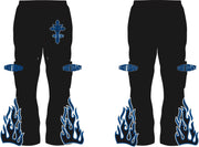 Black & Blue Flared Joggers - Legit Legacy