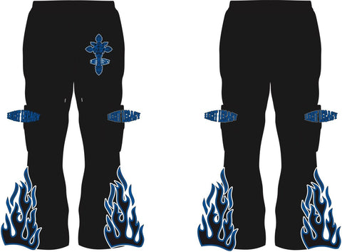 Black & Blue Flared Joggers - Legit Legacy