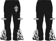 Black & White Flared Joggers - Legit Legacy