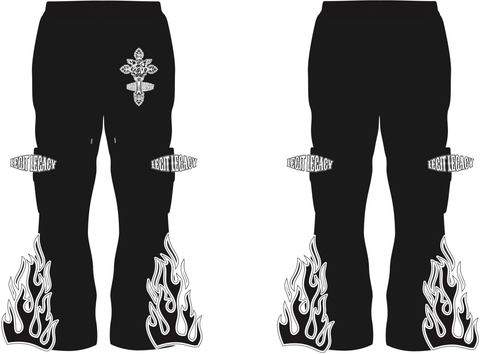 Black & White Flared Joggers - Legit Legacy