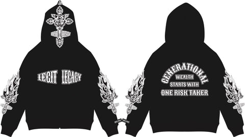 Black & White Wealth Hoodies - Legit Legacy
